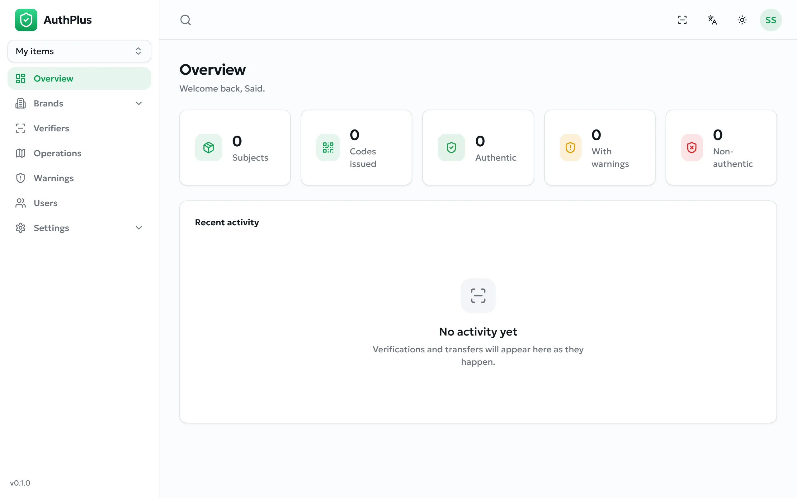 Administrator dashboard with owner filter and extra pages