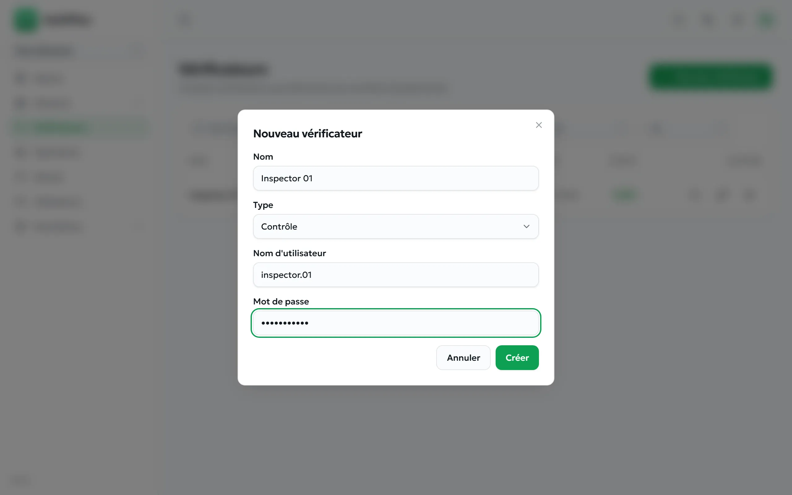 Création d’un vérificateur Contrôle